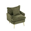 30.3" Corduroy Single Chair with Solid Wood Frame and Gold Metal Legs - 4 of 4