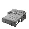 55.5 Inch Pull Out Sofa Bed, Velvet Love Seat Couch, Modern Love Seat Futon With Side Pockets Pull Out Sleep Sofa Bed - 2 of 4