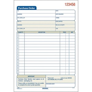Adams Carbonless Purchase Orders 8 x 6 TC5831-10 - 1 of 2
