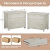 Lantine Wood Nightstand with 3 Drawers, Farmhouse Bedside Table with Storage for Bedroom and Small Spaces, Easy Assembly - 3 of 4