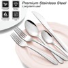 Aoibox 72-Piece Silverware Set for 12 with Steak Knives, Stainless Steel Cutlery Set Includes Forks, Spoons,Knives,Dishwasher Safe for Home&Restaurant - 4 of 4
