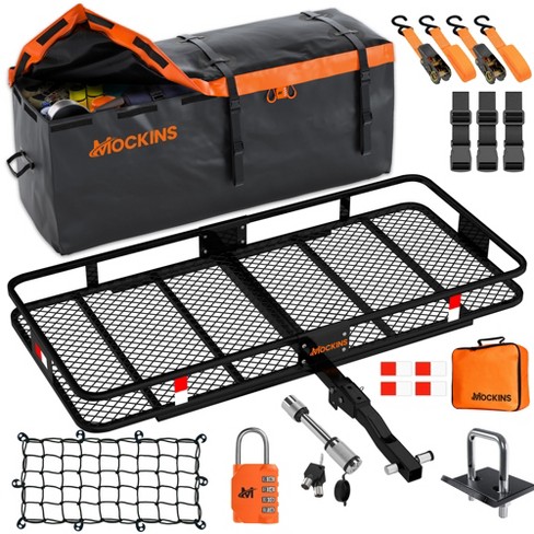 Mockins Hitch Mount Cargo Carrier 60 x20 x6 Cargo Basket 16 Cubic ft Bag Black orange Target