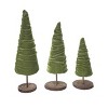 Transpac Fabric 12.6 in. Green Christmas Velvet Tree on Base Set of 3 - image 3 of 4