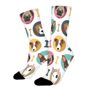 Dog Bones Women Printed Crew Socks Funny Funky Socks Soft Polyester Novelty Gifts for Artists Men - 1 of 1