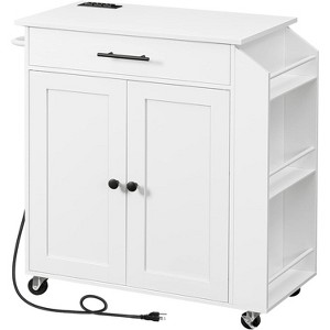 MaseiKar Kitchen Island with Power Outlet, Kitchen Storage Island with Spice Rack, Rolling Kitchen Cart on Wheels, for Kitchen and Dining Room - 1 of 4