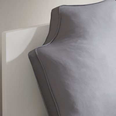 Gray Oversized Headboard Cotton Canvas Lumbar Pillow