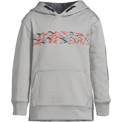 Lands' End Kids Active Tech Fleece Tricot Sweatshirt - 2X Large - Cement  Gray Chest Stripe