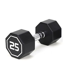Naysaye Dumbbell 25LBS Octagonal with Chrome Plated Contour Knurled Handle High End RPE Material for Home Gym, Silver, 13"*6"*6" - 1 of 4