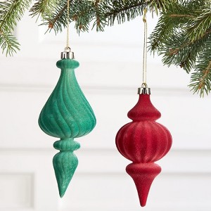The Lakeside Collection Set of 2 Arabesque Velvet Ornaments 2 Pieces - 1 of 2