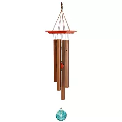 Woodstock Chimes Signature Collection, Woodstock Turquoise Chime, Medium 26'' Bronze Wind Chime WTBRM