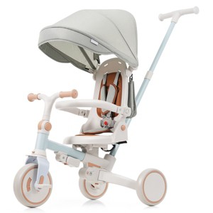 7 in 1 Baby Tricycle,Foldable Toddler Tricycle with Removable and Adjustable Parent Handle,Toddler Push Bike with Removable Pedal-3irtyhousy - 1 of 4