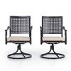2pk Outdoor Swivel Dining Chairs with Metal Frame & Seat Cushion - Captiva Designs: Powder-Coated Steel, Weather-Resistant - 2 of 4