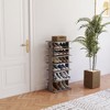 ORRD 7-Tier Vertical Shoe Rack with Hooks – Rustic Gray, Holds 12-14 Pairs - 4 of 4