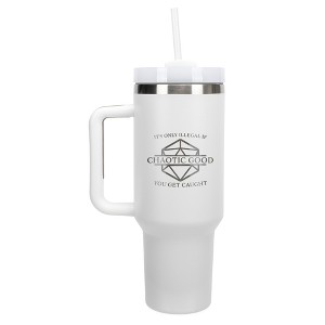 100 North Chaotic Good Nat 20 Dice Role Playing Game Wrap-Around 40 Oz. Stainless Steel Water Bottle Coffee Mug, Spill & Leak Resistant, Travel - 1 of 4
