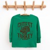 SmileyWorld Cutest Turkey Distressed - Toddler Long Sleeve Graphic Tee and Youth Long Sleeve Graphic T-Shirt - 2 of 3