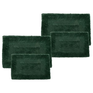 Lavish Home 4PC Cotton Bathroom Mat Set - Machine Washable for Bathroom, Kitchen, or Laundry Room - 1 of 4