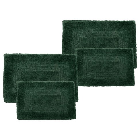 Lavish Home 4pc Cotton Bathroom Mat Set, Green : Target