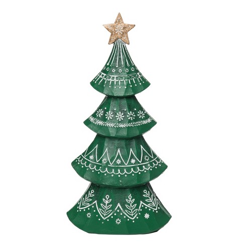 Transpac Resin 13.75 In. Green Christmas Nordic Tree : Target
