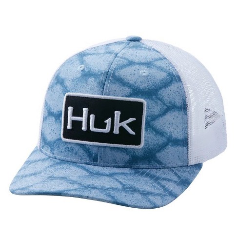 Huk Men's Anti-glare Snapback Trucker Mesh Fishing Hat - Blue Fog