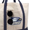 Georgia Southern University Canvas Tote Bag With External Pocket, Reusable Shoulder Bag for Shopping, School, Beach, Navy - 2 of 4