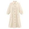 Collections Etc Plush Fleece Button Front Robe with Pockets, Collar - 2 of 4