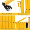 Security Gate Safety Barrier - 16ft Retractable Expandable Metal Barricade, Folding Driveway Gate with Wheels, Yellow/Black - 3 of 4