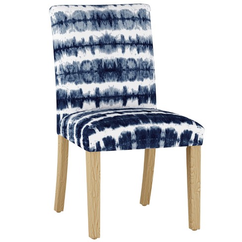 Hendrix Dining Chair In Patterns Navy, Navy Blue Patterned Dining Chairs