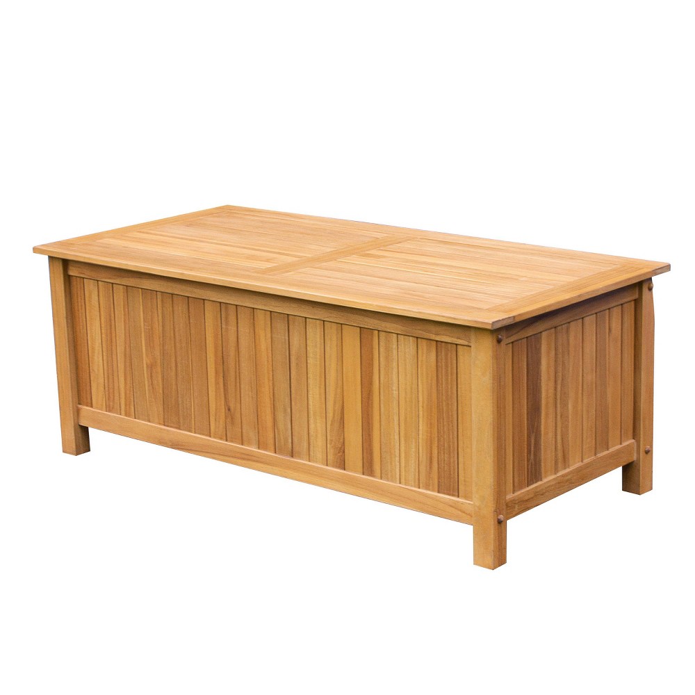 Sonoma Lane Channing Teak Outdoor Storage Box – Weather-Resistant, Large Capacity Deck Chest
