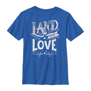 Boy's Lost Gods Fourth of July  America Love Land T-Shirt - 1 of 4