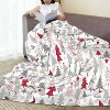 Lomsoe Christmas Pine Tree White Winter Couch Throw Blanket Flannel Soft Blanket for Living Room Bed Sofa Travel Office Camping. - 3 of 4