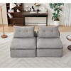 NicBex Modern Modular Soft Chenille Loveseat Sofa with Removable Pillows,Minimalist Armless 2-Seater Sofa for Living Room,Bedroom - 2 of 4
