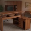 Vynxaria 55.1" L-Shaped Height Adjustable Desk with Storage, Walnut Finish - 4 of 4
