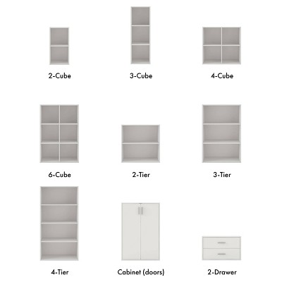 White Rectangular Stackable 6-Cube Wood Bookcase