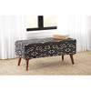 Simple Relax Upholstered Storage Bench in Black and White - 2 of 4