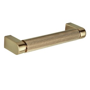 Sumner Street Home Hardware 10pk Kent Knurled 4" Satin Brass Pulls: Zinc Cabinet Knobs & Handles, Desk Drawer Pulls - 1 of 4