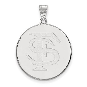 Black Bow Jewelry 10k White Gold Florida State Seminoles NCAA Extra Large Pendant - 1 of 3