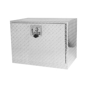 24 Inch Underbody Truck Tool Box, Heavy Duty Aluminum Stripe Plating Truck Tool Chest Box With T-Handle Waterproof Storage Organizer - 1 of 4