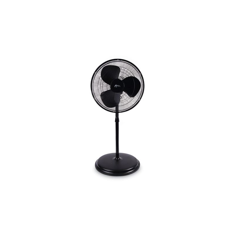 Alera 16" 3-Speed Oscillating Pedestal Stand Fan, Metal, Plastic, Black, 1 of 6