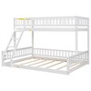 Bellemave Twin XL Over Queen Bunk Bed Queen Size Floor Bunk Beds with Inclined Ladder and Guardrails, White - 4 of 4
