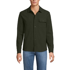 Lands' End Men's Long Sleeve Knit Workwear Waffle Shirt - 1 of 3