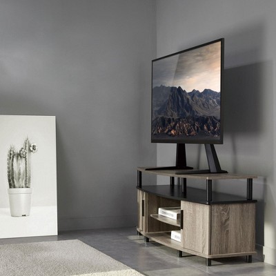 Black Heavy Duty Steel Tilting Tabletop TV Stand with Riser