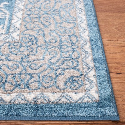 Sofia Blue and Beige Power Loomed Oriental Area Rug