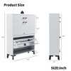 NicBex Shoe Cabinet with 2 Flip Drawers Modern Freestanding Hiddern Shoe Rack Storage Organizer with Metal Handles for Entryway,Hallway - 3 of 4