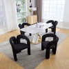 Sapphtopaz 2pc Accent Chair with Curved Round Backrest, Upholstered Living Room Chair Comfy Chair Arm Chair Furniture for Living Room - 3 of 4