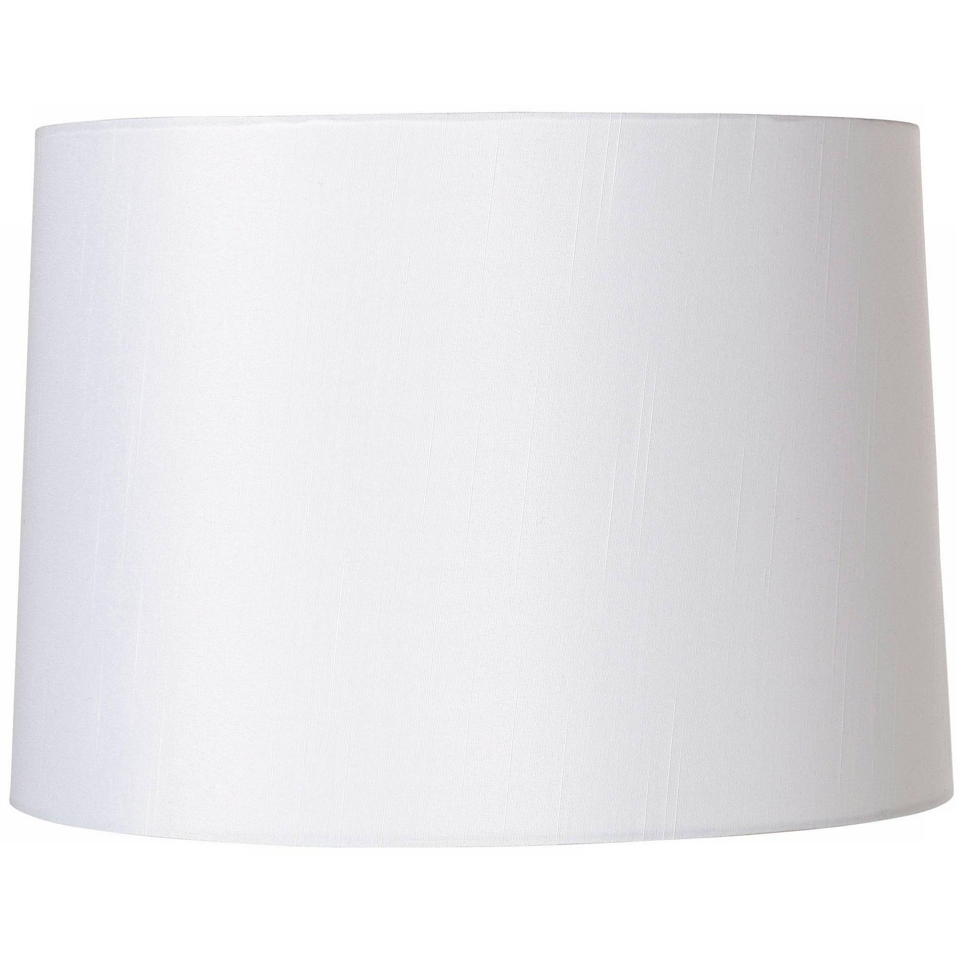 Springcrest White Fabric Medium Hardback Lamp Shade 13" Top x 14" Bottom x 10" High (Spider) Replacement with Harp and Finial