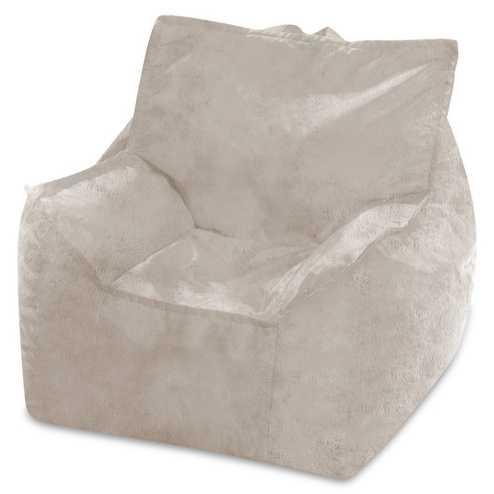 Photos - Bean Bag 25" Newport Faux Fur  Chair Cream - Posh Creations