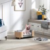 VASIP  Elevated Dog Bed with Wood Back,Small Pet Sofa with Solid Wood Leg, Velvet Cushion ,Modern Design for Small Dogs,Light Gray - 2 of 4
