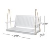 PAGED Patio Porch Swing with Armrests,Wood Bench Swing with Slatted Backrest for Patio Backyard,Garden - 3 of 4