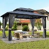 Hardtop Gazebo, Aluminum Frame Gazebos with Double Roof, Pergolas for Patios, Garden, Parties, Lawns - 4 of 4