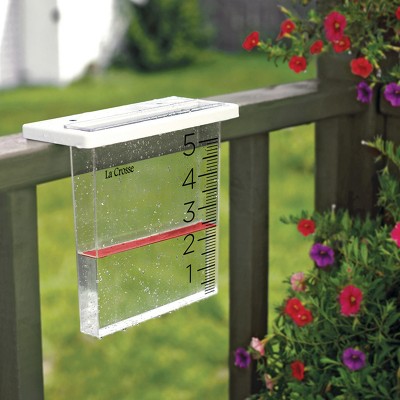 Clear Plastic Waterfall Rain Gauge with Red Marker
